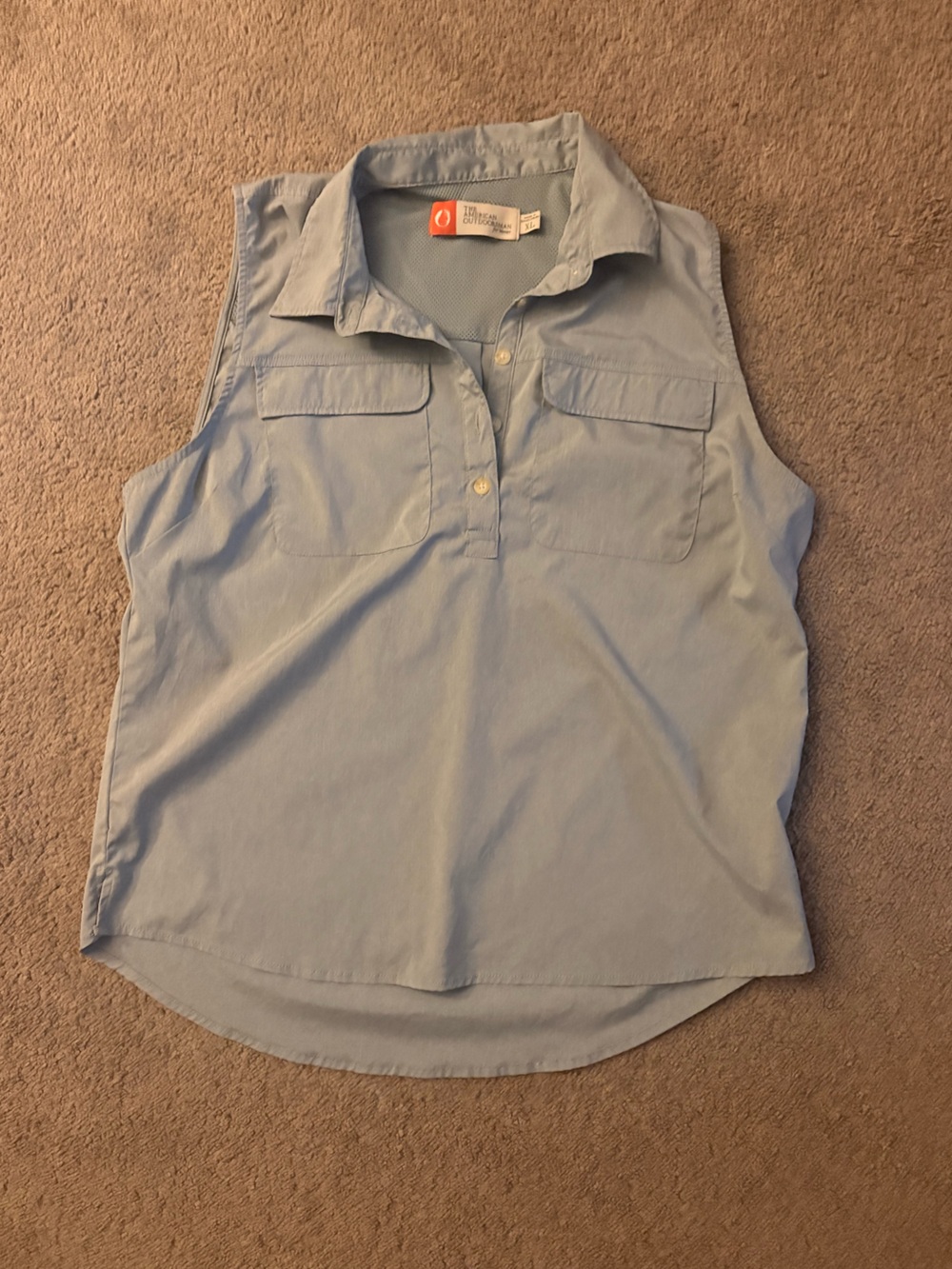 Sleeveless Collared Tank Top - Light Blue - Picture 1 of 6